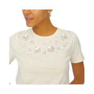 J.Crew Flower Jewel -Embellished Cotton Tee NWT
Size S
